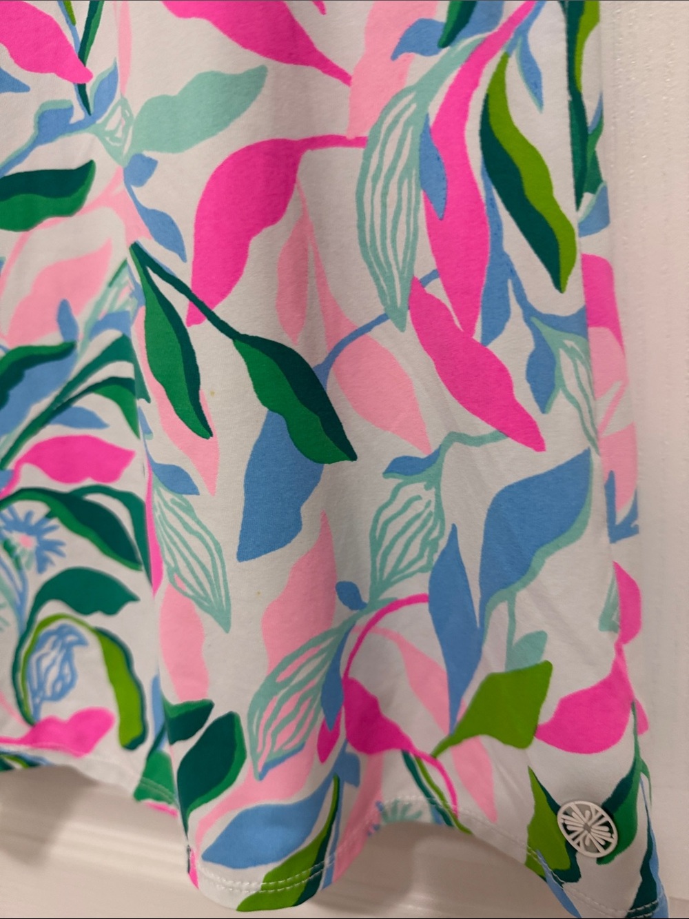 Lilly Pulitzer Vibrant Pink, Green & Blue Leaf-Print Luxletic Sleeveless Sz XS - Picture 5 of 7